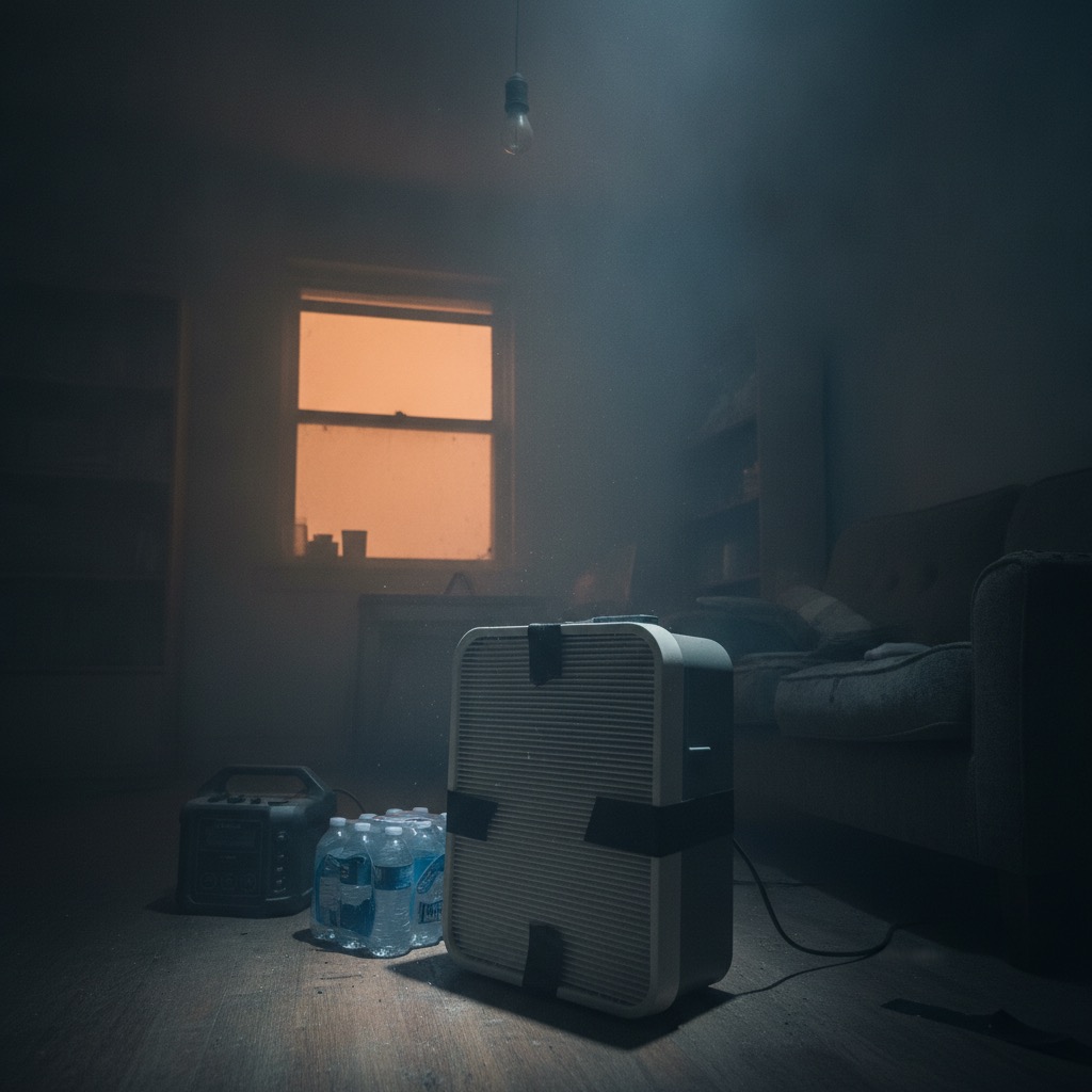 DIY box fan and MERV-13 filter air purifier for wildfire smoke